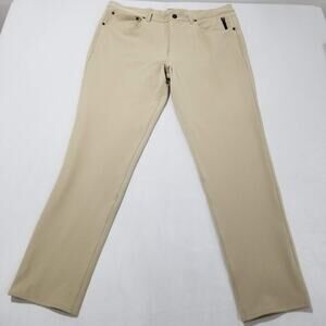 FOURLAPS Pants Mens 36x32 Traverse Beige Golf Slim 4 Way Stretch Khaki